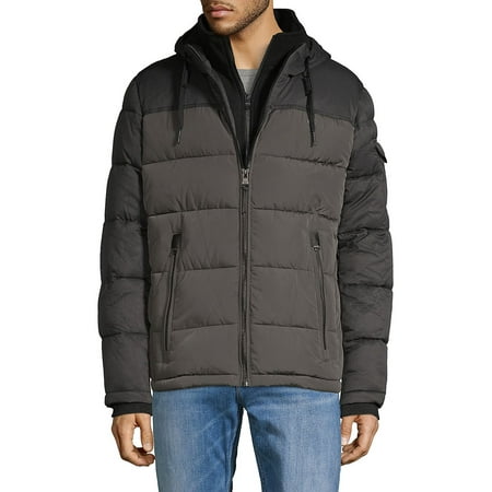 Regular-Fit Colorblock Hooded Puffer Jacket