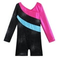 thumbnail image 4 of BAOHULU Girls Gymnastics Leotard Long Sleeve Stripes Black Tank Biketards, 4 of 5
