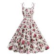 thumbnail image 1 of Vestido de Verano para las Mujeres, Botón Impreso Bolsillo sin Mangas Cuello en V Vestido de Ajuste Delgado Hecho de Poliéster Ligero para la Primavera, Vestido Sexy para las Mujeres, 1 of 7