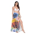 thumbnail image 2 of FORMRS Womens Long Sarong Beach Wrap Semi-Sheer Bikini Skirt Bathing Swimsuit Cover Up, Colorful Landscape, 2 of 7