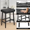 thumbnail image 6 of VECELO Backless Bar Stools Set of 4, Upholstered and Curved Saddle Stools with Metal Legs, Counter Height Barstools for Kitchen Island, Dining Room, Black, 6 of 8