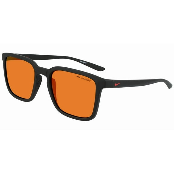 Nike Circuit Polarized Men's Matte Black Square Sunglasses w/ Brown-Red Mirror Lens - NKFJ2234-012