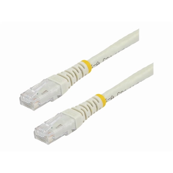 StarTech 1ft CAT6 Ethernet Cable - White CAT 6 Gigabit Ethernet Wire -250Mhz 100W PoE RJ45 UTP Molded Network Patch Cord with Strain Relief (C6PATCH1WH)