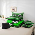 thumbnail image 6 of Castle Fairy Racing Car 7 Pieces Bedding Comforter Set for Teens,Geometric Plaid Full Bedding Set Lightweight,Abstract Honeycomb Fitted Sheet Flat Sheet,Ultra Soft Home Decor, 6 of 8