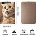 thumbnail image 2 of Fashion Clipboard, Wooden Print Cute Clipboard for Nurses, Teacher, Students Use, A4 Standard Size 9" x 12.5" Paperboard Clipboard Low Profile Clip,Animal Clipboard, Cute Cat, 2 of 6