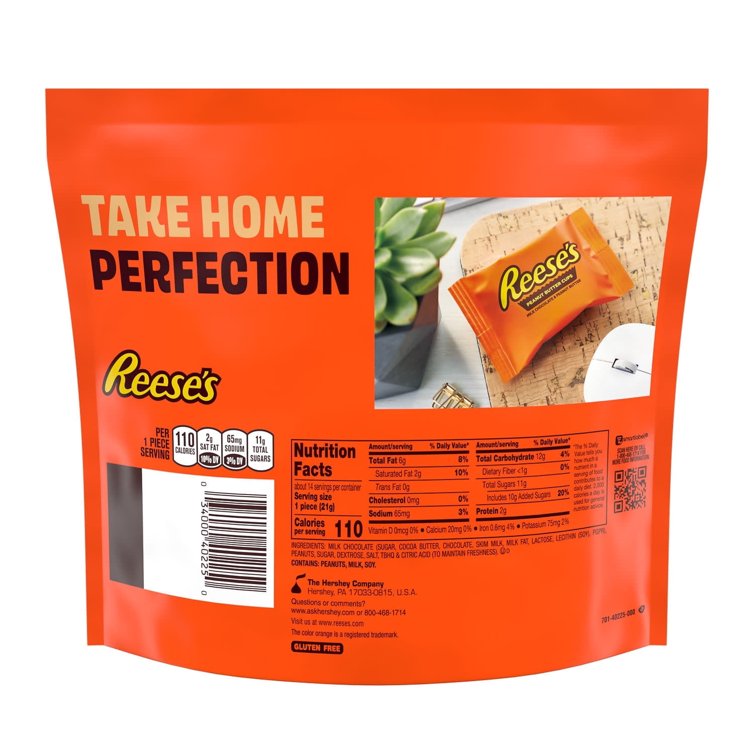 Reese's Milk Chocolate Snack Size Peanut Butter Cups Candy, Bag 10.5 oz