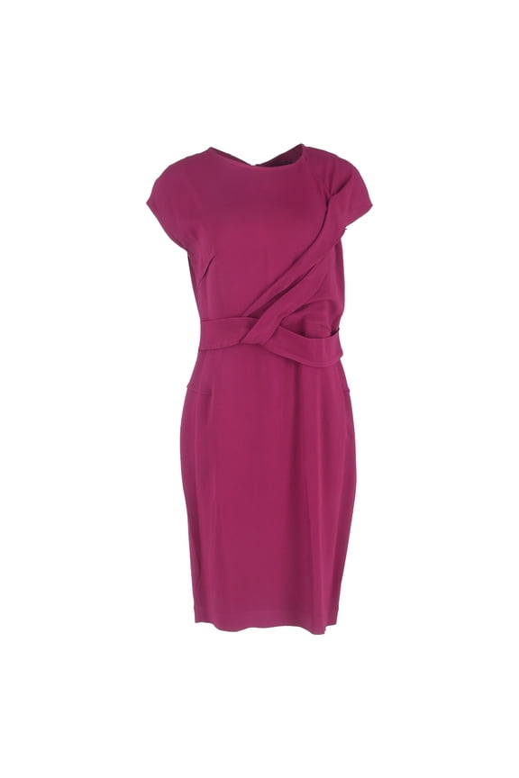 Pre-Owned Roland Mouret Nepa Draped Midi Dress in Purple Viscose