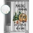 thumbnail image 4 of Camping Waterproof Fabric Shower Curtain, Fall Summer Nature Forest Car Tree Moon Shower Curtain for Bathroom Curtains Bathtubs Hotel Washable Shower Curtains with 12 Hooks Stall 48x72in, 4 of 6
