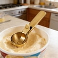 thumbnail image 3 of Large Ice Cream Scoop with Trigger Release, Portable Metal Ice Cream Scoop with Trigger Device and Comfortable Handle, Reusable Ice Cream Spoon for DIY Mixed Ice Cream, Frozen Yogurt,Z2-Gold-7.5 in, 3 of 4