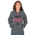 thumbnail image 3 of Funny Keep Calm Mom is Here Meme Zip Hoodie Sweatshirt Women Brisco Brands X, 3 of 6