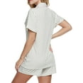 thumbnail image 5 of Conjunto de pijamas de manga corta para mujer, con botones, ropa de dormir suave, conjuntos de salón Pj Fokelyi WRMH-1060-3, 5 of 5