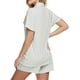 thumbnail image 5 of Conjunto de pijamas de manga corta para mujer, con botones, ropa de dormir suave, conjuntos de salón Pj Adepaton WRMH-1060-2, 5 of 5