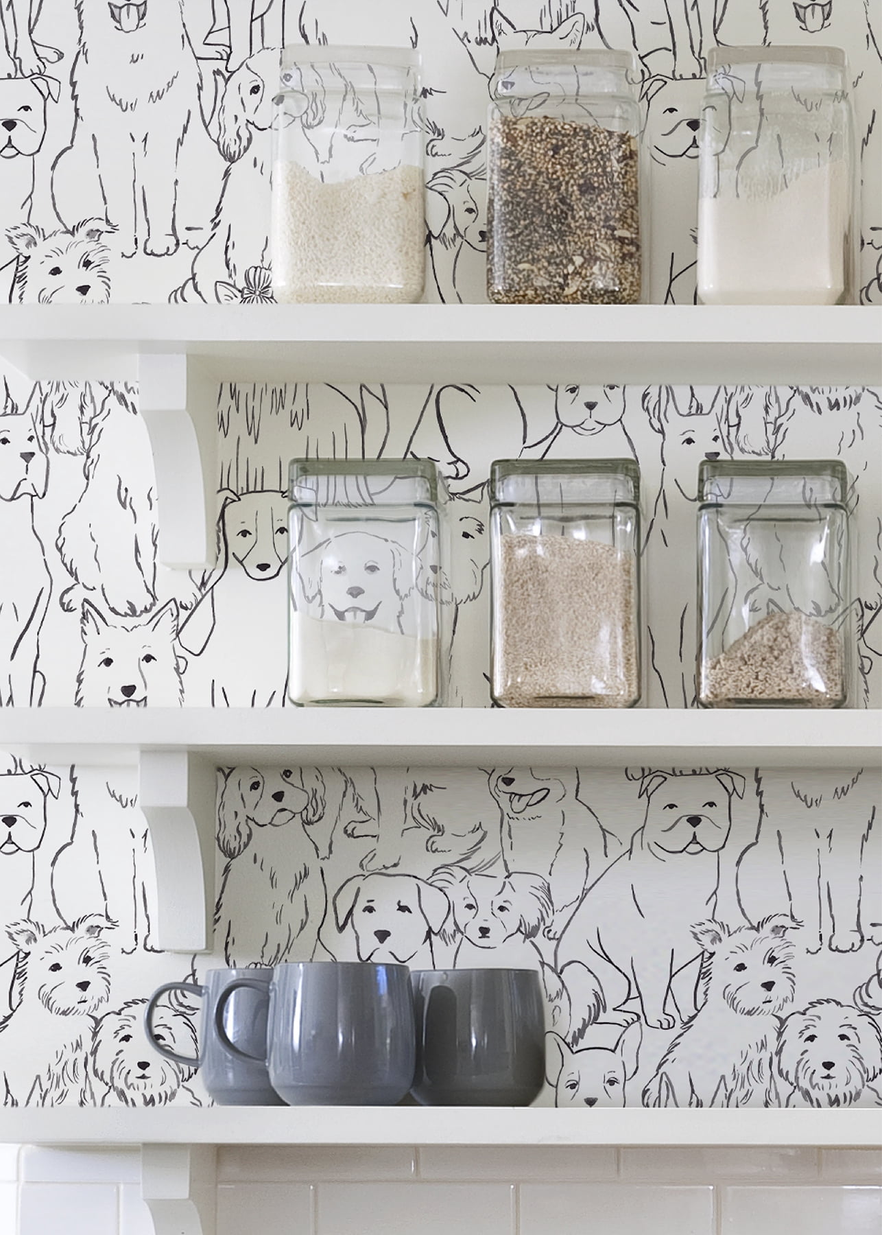 NuWallpaper Black And White Paws On Vinyl Peel And Stick Wallpaper, 216-in by 20.5-in, 30.75 sq. ft.