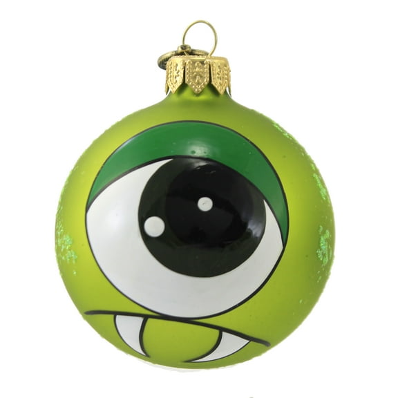 Monster With Fangs Ornament - 1 Glass Ornament 3.5 Inch, Glass - Halloween Mike Boo 1509891