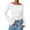 White, variant on Womens Long Sleeve Shirts Spring Crop Going Out Tops Casual Boat Neck Bell Sleeve Ribbed Ruched Clothes Fall Fashion Blouses