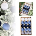 thumbnail image 7 of 15 Pcs Velvet Christmas Balls Bulk Flocked Christmas Tree Ball Ornaments Plastic Xmas Decorative Hanging Ornaments Blue Christmas Ornaments Christmas Tree Decorations set, 7 of 7