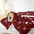 thumbnail image 4 of Homewish Buffalo Plaid Child Queen Comforter Set, Xmas Tree Reindeer Bedding Sets, Vintage Winter Christmas Reversible Bedding Comforter Set, Luxury Bedroom Decor, 3 Pieces, 4 of 8