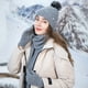 thumbnail image 5 of Conjunto de gorros y bufandas Prolriy para hombre y mujer, de 3 piezas, con calentador de cuello y guantes, color negro, 5 of 6