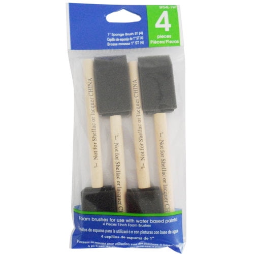 1" Foam Brush Set, 4 Piece