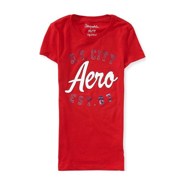 Aeropostale - Camiseta gráfica para mujer Ny City Aero, roja, mediana Aeropostale Camiseta gráfica