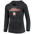 thumbnail image 2 of Girls Youth Heathered Charcoal Houston Astros Burnout V-Neck Pullover Hoodie, 2 of 4