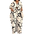 thumbnail image 1 of Hauts à Manches Longues pour Femmes Hauts Décontractés Imprimés Col en V Manches Longues Ensemble de Shorts Grande Taille Hauts pour Femmes Manches Longues, 1 of 6