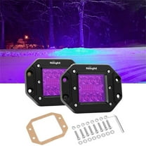 Flush Mount LED Light Pods 2Pcs 42W Purple Upgraded Spot Flood Combo Bumper Driving Decoration Neon Light Bar off Road Lights for ATV UTV SUV Boat