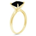 thumbnail image 2 of 3 ct Princess Cut Natural Onyx Solitaire 14K Yellow Gold Womens Engagement Ring, 2 of 3