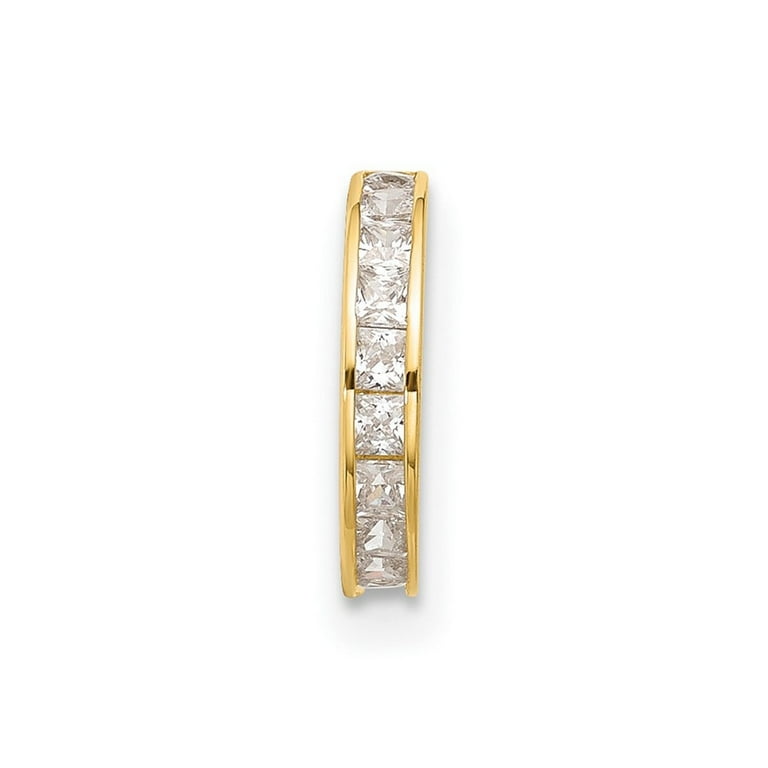 14k Gold 18 Gauge Polished CZ Hinged Cartilage Ring 14k Gold 18 Gauge Polished CZ Hinged Cartilage Ring