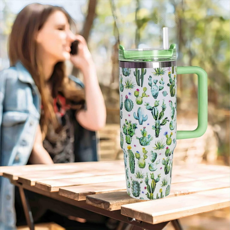 30 oz Cactus Tumbler with Handle and Lid 30oz Cactus Themed Gifts for  Cactus Lovers Double Stainless Steel Insulated Cup Travel Coffee Mug -  Walmart.com