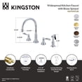 thumbnail image 6 of Kingston Brass KS2795DFLBS NuFrench Double-Handle 4-Hole Widespread Kitchen Faucet with Brass Sprayer in Oil Rubbed Bronze, 6 of 7