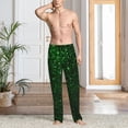 thumbnail image 2 of Pofeuu Green Sparkling Print Men's Pajama Pants, Soft Lounge Pajama Pants with big pockets for Men Plaid Pj Bottoms-Small, 2 of 6