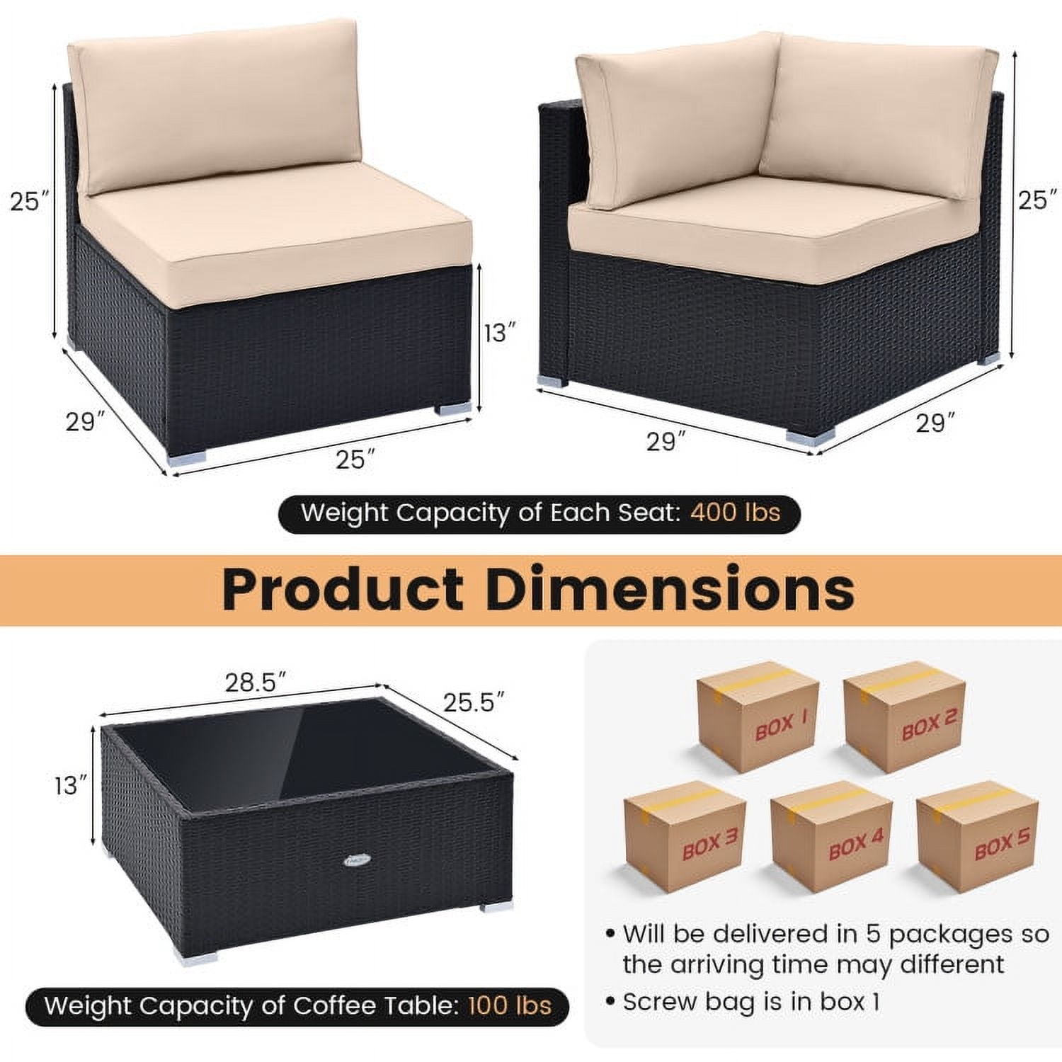 Aimee Lii 10 Piece Outdoor Wicker Conversation Set with Seat and Back Cushions, Outdoor Patio Furniture, Beige Aimee Lii 10 Piece Outdoor Wicker Conversation Set with Seat and Back Cushions, Outdoor Patio Furniture, Beige