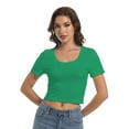 thumbnail image 3 of Premium Cotton Crop Top for Women, Scoop Neck Sexy-Cute Design, 3 of 5