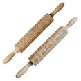 thumbnail image 1 of MasteelfCA 2pcs Valentine's Day Carved Rolling Pin Fondant Dough Roller Kitchen Gadget, 1 of 7