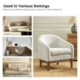 thumbnail image 7 of Modern Solid Wood Accent Chair Armchair Barrel Backrest for Living Room Bedroom, Ivory, 7 of 7