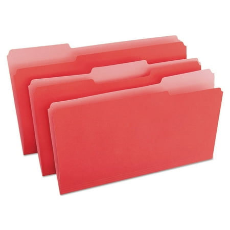 UPC: 0087547105238 | Universal 10523 Colored File Folders- 1/3 Cut- One-Ply Top Tab- Legal- Red/Pink- 100/Box