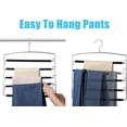 thumbnail image 3 of Gogcaro Pants Hangers 5 Layers Stainless Steel Non-Slip Foam Padded Swing Arm Space Saving Clothes Slack Hangers Closet Storage Organizer for Pants Jeans Trousers Skirts Scarf Ties Towels (3 Pack), 3 of 8