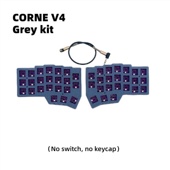 MiFuny CORNE V4 Split Keyboard Kit White No Carving Keycap Wired RGB Hot-swappable Support VIAL Left and Right Hand Split Keyboard