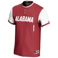 thumbnail image 2 of Unisex GameDay Greats #1 Crimson/White Alabama Crimson Tide Lightweight Softball Fashion Jersey, 2 of 4