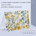 thumbnail image 3 of Yayeee Toggle Light Switch Wall Plate 3-Gang 6.37"x4.48" Decorative Outlet Cover, Yellow Floral, 3 of 7