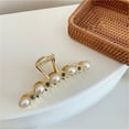 thumbnail image 4 of Fofosbeauty 2PC Pearl Hair Clips for Women Girls, Non-slip Strong Hold Jaw Clips, Gift for Thick Thin Curly Hair, Claw Clips, Pearls&White Diamonds + Pearls&Black Diamonds, 4 of 6