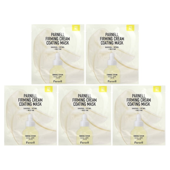 Parnell Bakuchiol Retinol Wild Yam Firming Cream Coating Beauty Mask, 5 Sheets, 0.70 oz (20 g) Each