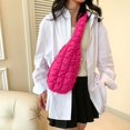 thumbnail image 4 of Bolso bandolera de tela de nailon de color liso con cremallera a cuadros, oferta de 2024, bolso de hombro de mujer moderno y versátil, paquete de viaje de nicho, 4 of 5