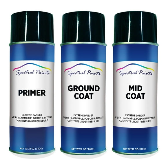 Spectral Paints Compatible/Replacement for Volkswagen W8W8 White Pearl: 12 oz. Primer, Ground & Mid Touch-Up Spray Paint