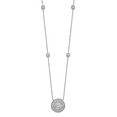 thumbnail image 2 of Sterling Silver Rhodium-plated CZ 4 station Fancy Circle w/2in ext. Necklac (Weight: 3.47 Grams, Length: 16 Inches), 2 of 3