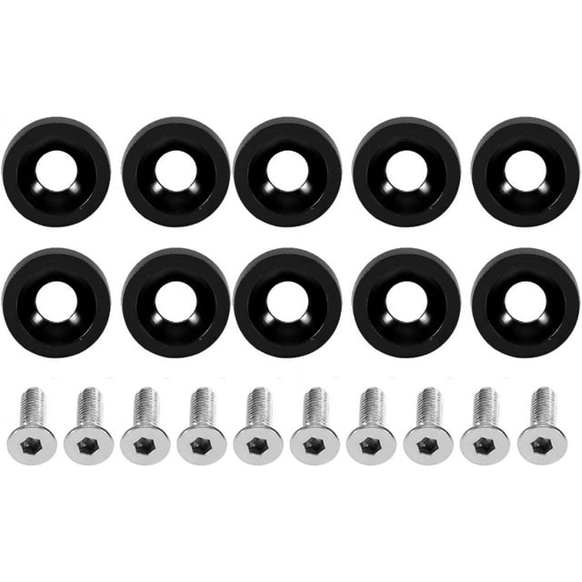 ZOUSSIQI License Plate Holder,Car Modification M6 Gasket Bolt License Plate Frame Decoration Screw(Black) CA919-31009