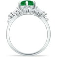 thumbnail image 6 of Round Beaded Marquise Style Green Emerald Cubic Zirconia White Tone 925 Sterling Silver, Size 5, 6 of 7