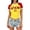 Yellow, variant on Womens Brazil Soccer Tshirts Crew Neck Short Sleeve Slim Fit Flag Color and Letter Graphic Football Cropped Top Summer Fashion Clothes,Yellow,M