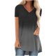 thumbnail image 2 of ICHUANYI Clearance Women's Fashion Gradient Printed Blouse V-neck Short Sleeve Loose T-shirt Tops(Gray, M) ICHUANYI WER2023080815703, 2 of 5